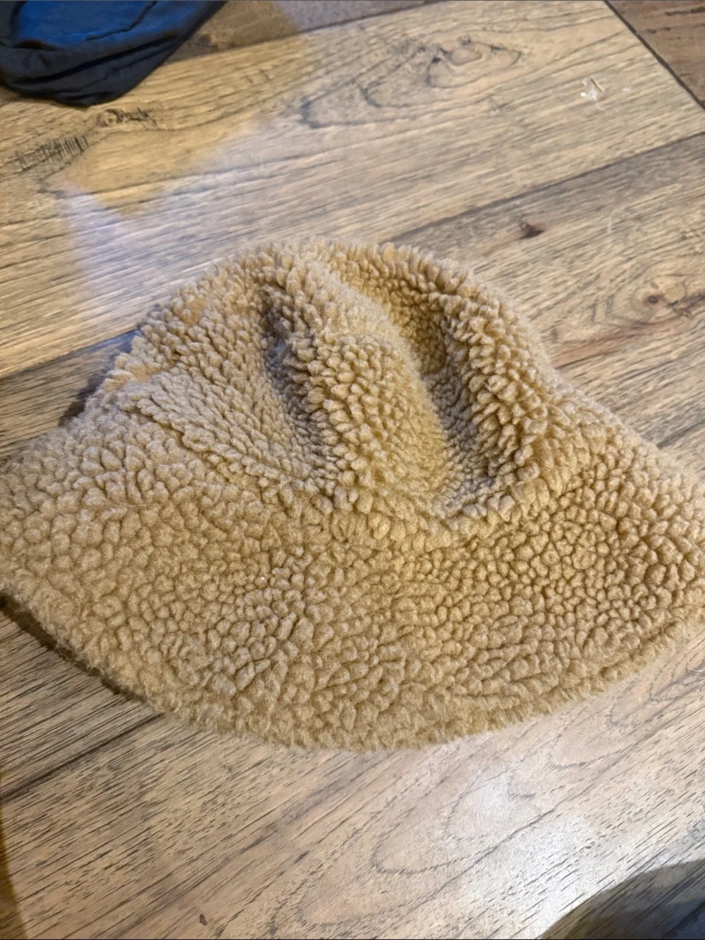 Lack Of Color Teddy Fleece Bucket Hat in Camel